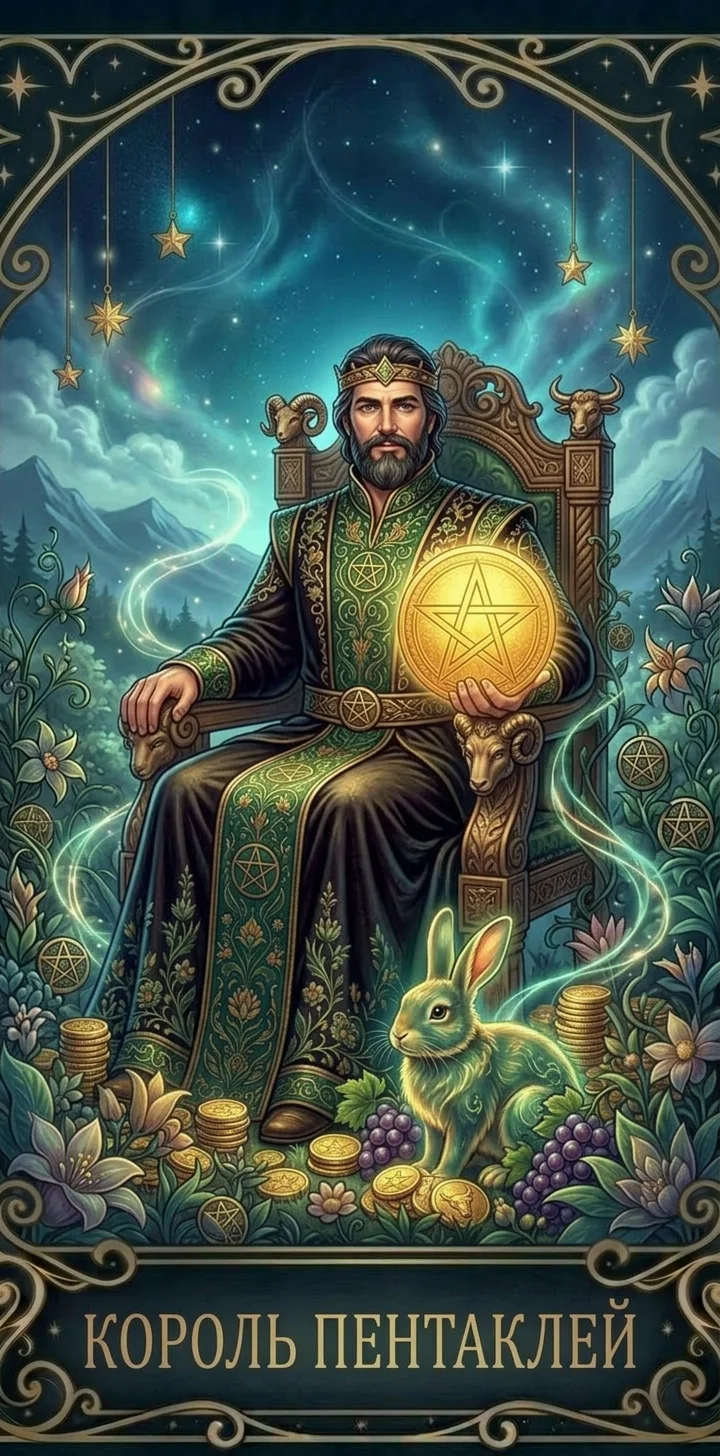 Король Пентаклей — карта Таро
